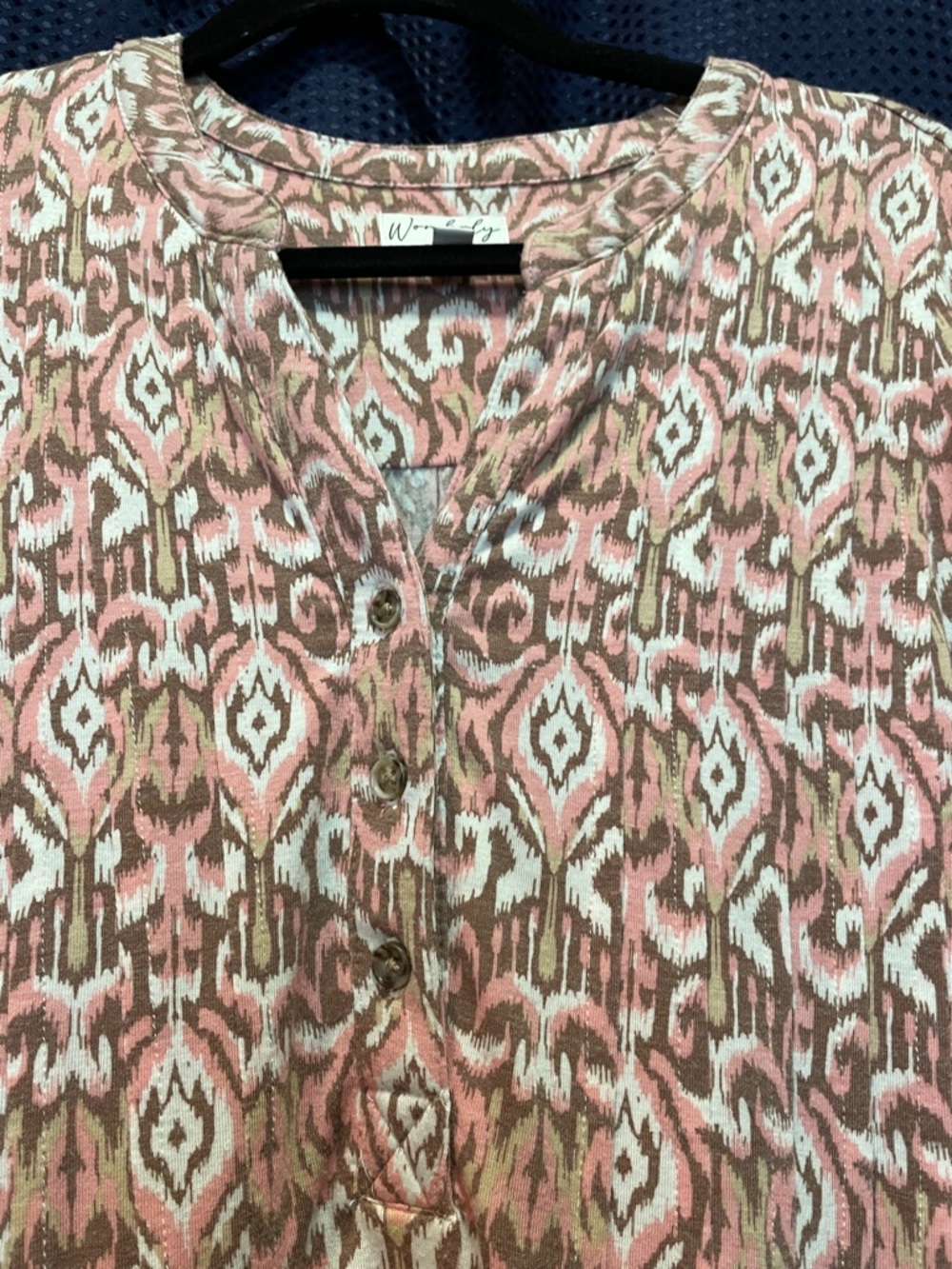 Wonderly Pink Cream Patterned Long Sleeve Blouse - Picture 15 of 15